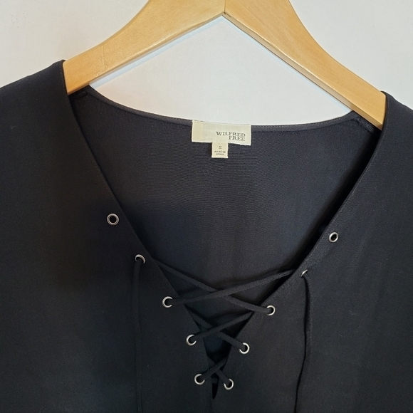 Aritzia Wilfred Free Black Lace Up Top Size S - Picture 3 of 9